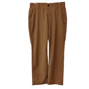 Under Amour golf pants mens 34x30 khaki tan flat front performance stretch